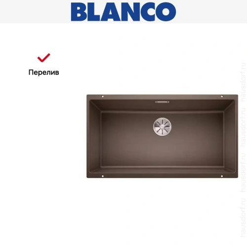 Мойка Blanco SUBLINE 800-U отводная арматура InFino® кофе фото 8