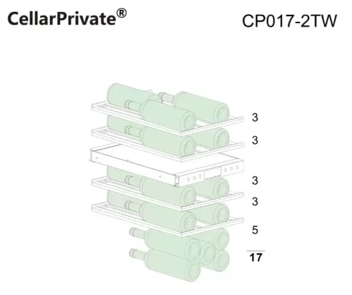 Встраиваемый под столешницу винный шкаф CellarPrivate CP017-2TW фото 9