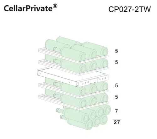 Встраиваемый под столешницу винный шкаф CellarPrivate CP027-2TW фото 10