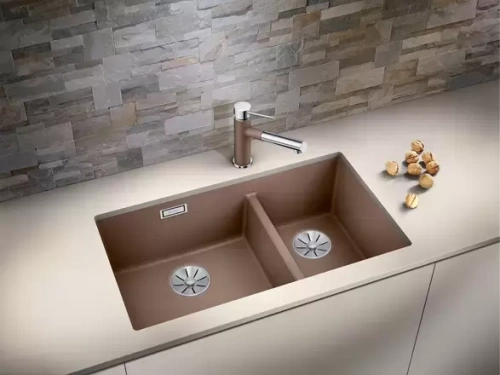 Мойка Blanco SUBLINE 430/270-U с отводной арматурой InFino® кофе фото 2