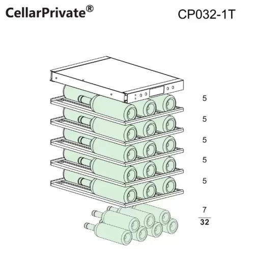 Встраиваемый под столешницу винный шкаф CellarPrivate CP032-1T фото 12