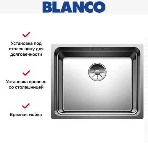Мойка BLANCO ETAGON 500-IF/A нержавеющая сталь фото 9