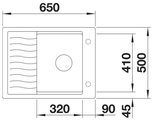 Мойка BLANCO ELON 45 S Silgranit черный, клапан-автомат фото 2