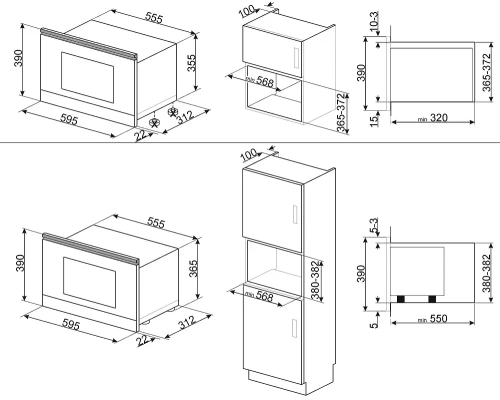 Встраиваемая микроволновая печь Smeg MP122B3 фото 4
