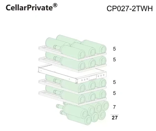 Встраиваемый под столешницу винный шкаф CellarPrivate CP027-2TWH фото 12