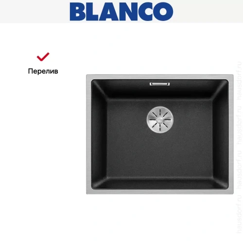 Мойка Blanco SUBLINE 500-IF отводная арматура InFino® антрацит фото 6