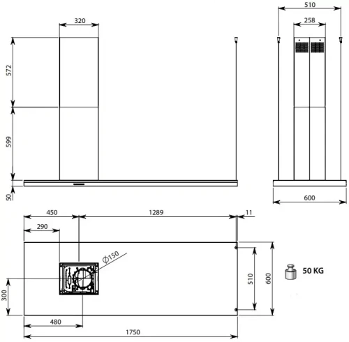 Вытяжка FALMEC DESIGN LUMEN ISOLA STEEL 175 DX фото 4