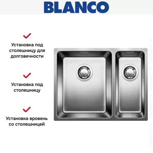 Мойка Blanco Andano 340/180-IF чаша слева нержавеющая сталь фото 4
