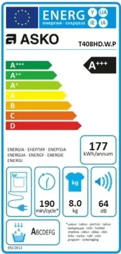 Сушильная машина Asko T408HD.W фото 8