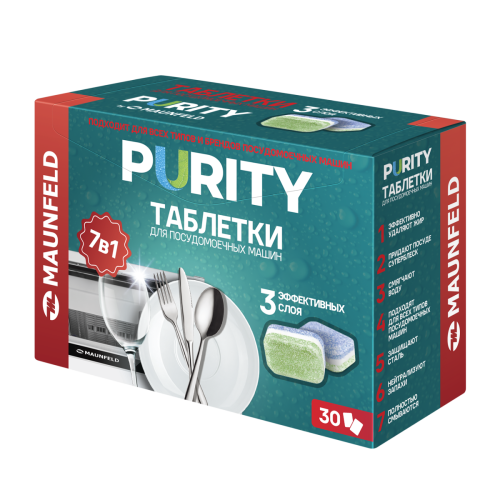 Таблетки для посудомоечных машин MAUNFELD Purity all in 1 MDT30ST (30 шт. в упаковке)