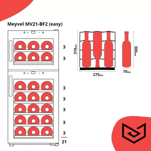 Винный шкаф Meyvel MV21-BF2 (easy) фото 15