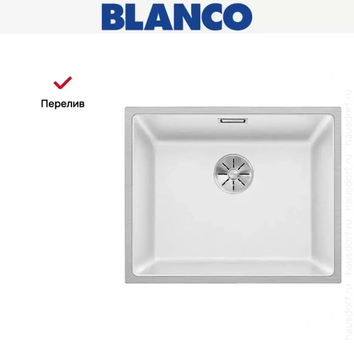 Мойка Blanco SUBLINE 500-IF отводная арматура InFino® белый фото 6
