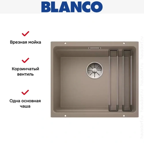 Мойка Blanco ETAGON 500-U SILGRANIT PuraDur серый беж фото 8