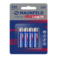 Батарейки MAUNFELD PRO Long Life Alkaline ААА(LR03) MBLR03-BL4, блистер 4 шт.