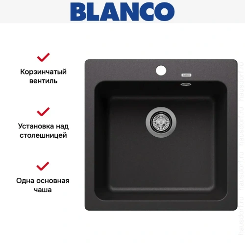 Мойка BLANCO NAYA 5 Silgranit антрацит фото 7