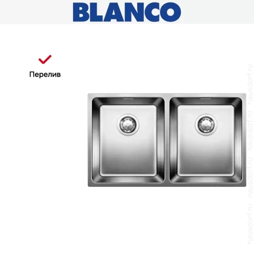 Мойка Blanco ANDANO 340/340-IF нержавеющая сталь полированная фото 6