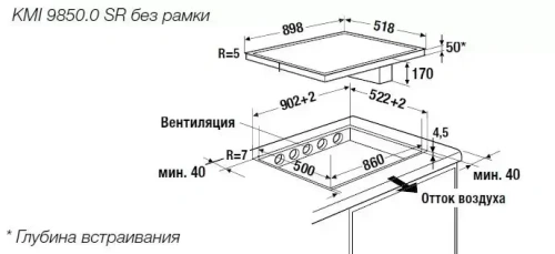 Варочная панель с вытяжкой Kuppersbusch KMI 9850.0 SR Stainless Steel фото 5