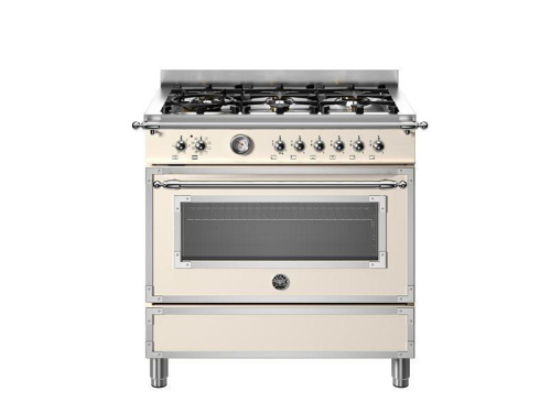 Варочный центр Bertazzoni, 6 газовых конфорок, два многофункциональных электрических шкафа, Heritage, 120 см, слоновая кость Слоновая кость