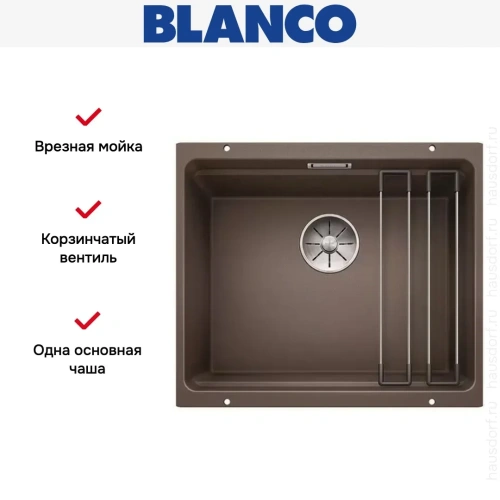 Мойка Blanco ETAGON 500-U SILGRANIT PuraDur кофе фото 8