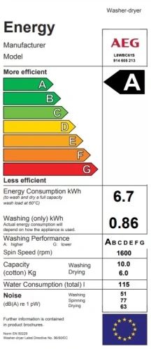 Стирально-сушильная машина AEG L8WBC61S фото 10