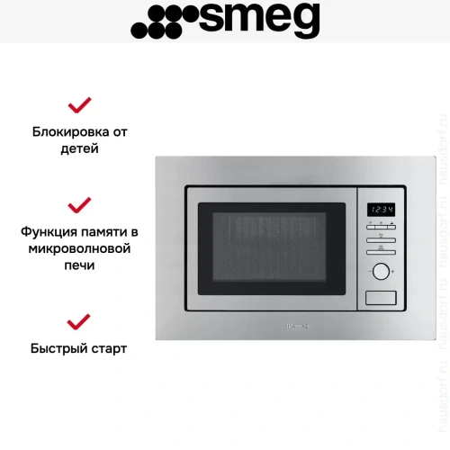 Встраиваемая микроволновая печь Smeg FMI020X фото 4