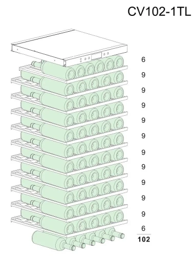 Встраиваемый винный шкаф Cavanova CV102-1TL фото 15