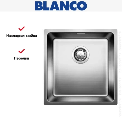 Мойка Blanco Andano 400-U нержавеющая сталь фото 13