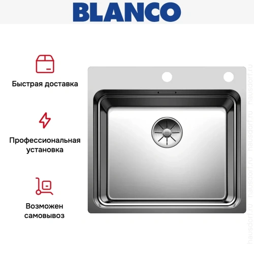 Мойка BLANCO ETAGON 500-IF/A нержавеющая сталь, клапан-автомат фото 13