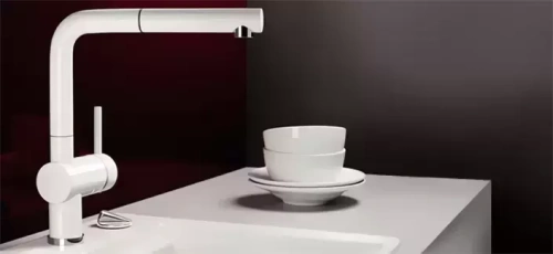 Смеситель Blanco Linus Silgranit серый беж фото 3