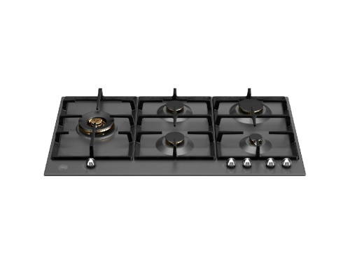 Встраиваемая газовая варочная панель Bertazzoni, с конфоркой dual wok сбоку, 90 см, черный матовый Черный матовый фото 2