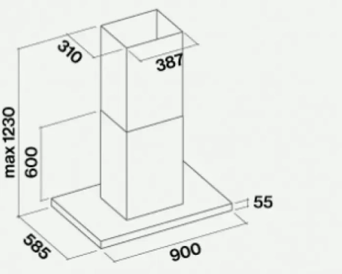 Вытяжка Falmec Lumina 90 Glass Black island (NRS) фото 2