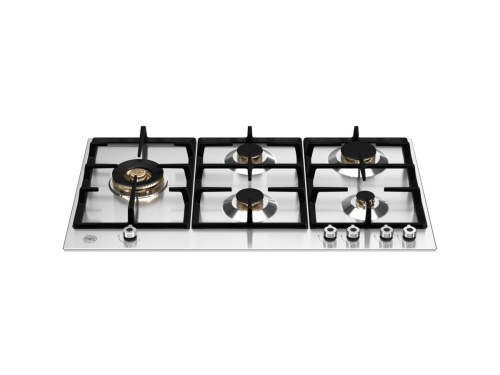 Встраиваемая газовая варочная панель Bertazzoni, конфорка dual wok сбоку, 90 см, нержавеющая сталь Нержавеющая сталь