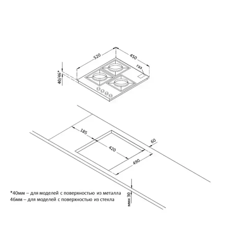 Газовая стеклянная варочная панель Korting HGG 4825 CTW фото 3