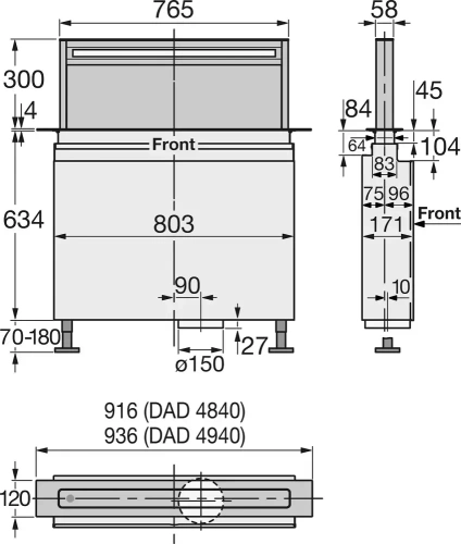 Встраиваемая вытяжка Miele DAD 4840 Black Levantar фото 7