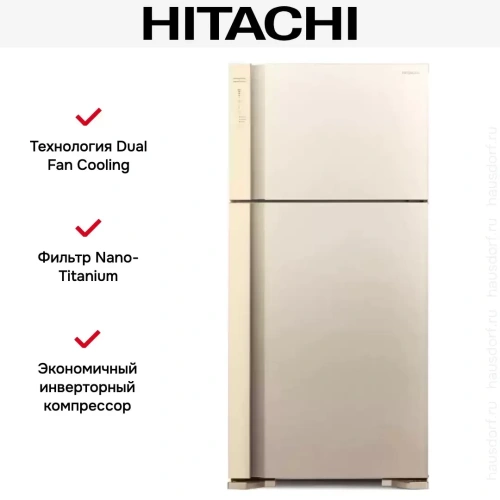 Холодильник Hitachi R-V 660 PUC7-1 BEG фото 2
