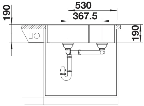 Мойка BLANCO LEGRA 8 SIlgranit кофе, чаша слева фото 6