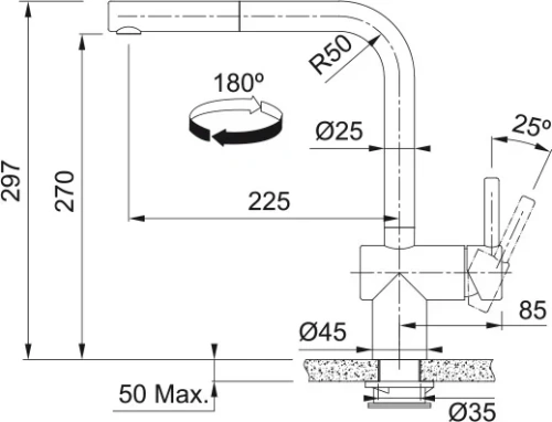 Смеситель Franke Atlas Neo Sensor выдвижной шланг нержавеющая сталь фото 5