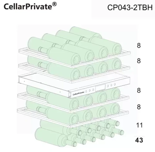 Встраиваемый под столешницу винный шкаф CellarPrivate CP043-2TBH фото 12