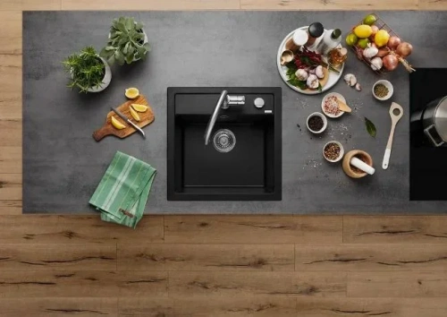 Мойка BLANCO DALAGO 5 Silgranit черный, клапан-автомат фото 3