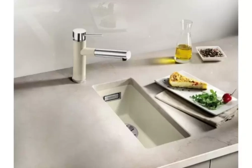 Мойка Blanco SUBLINE 160-U SILGRANIT отводная арматура InFino® жасмин фото 2