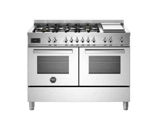 Варочный центр Bertazzoni, 6 газовых конфорок, два многофункциональных электрических шкафа, 120 см, нержавеющая сталь Нержавеющая сталь