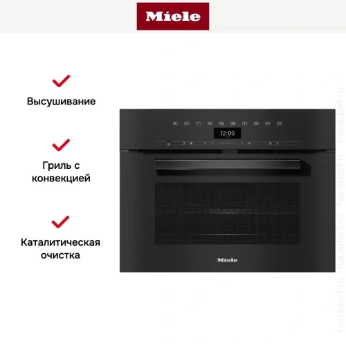 Компактный духовой шкаф с СВЧ Miele H7440BM OBSW фото 5