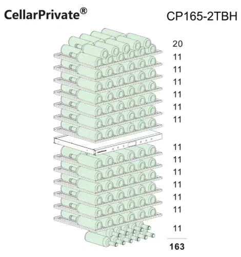 Встраиваемый винный шкаф CellarPrivate CP165-2TBH фото 9