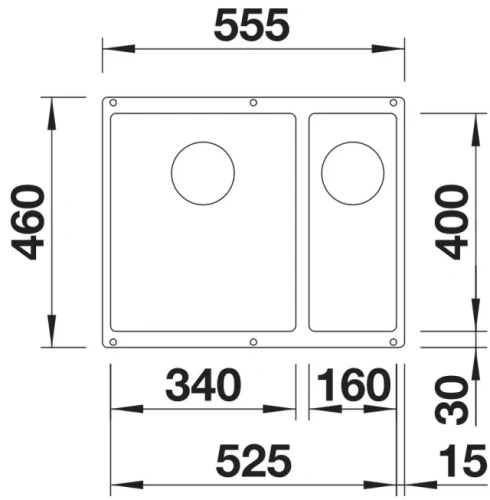 Мойка BLANCO SUBLINE 340/160-U Silgranit черный, чаша слева фото 3