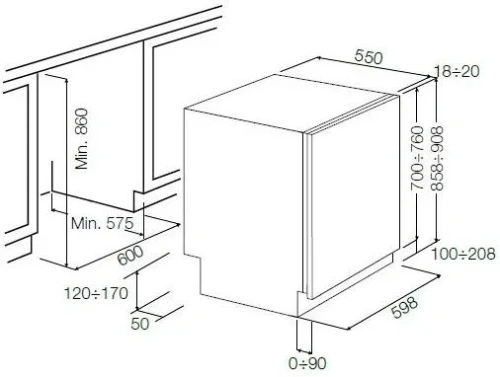 Встраиваемая посудомоечная машина Fulgor Milano FDW 9093.1 фото 6
