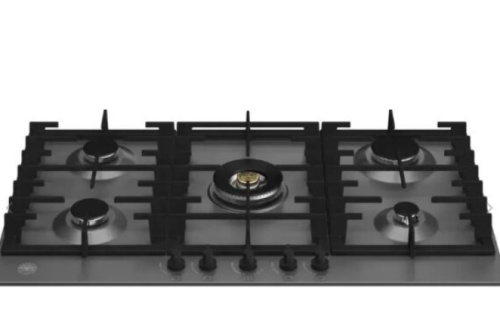 Встраиваемая газовая варочная панель Bertazzoni, конфорка dual wok в центре, 90 см, черный матовый Черный матовый фото 2