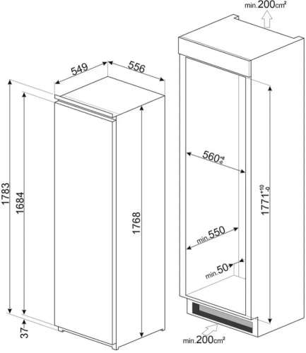 Встраиваемая морозильная камера Smeg S8F174DNE фото 5