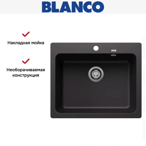 Мойка BLANCO NAYA 6 Silgranit черный фото 8