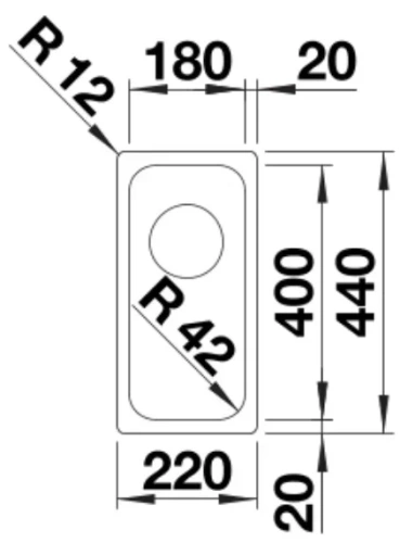 Мойка BLANCO SOLIS 180-U нержавеющая сталь фото 2