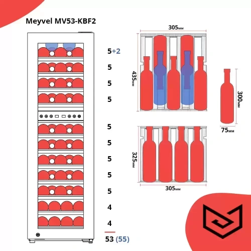 Винный шкаф Meyvel MV53-KBF2 фото 8